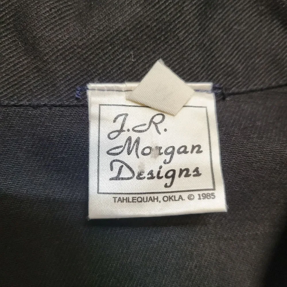 Vintage 80s Black Denim Vest with Embroidered Patches Chickens Farmcore - Picture 14 of 16